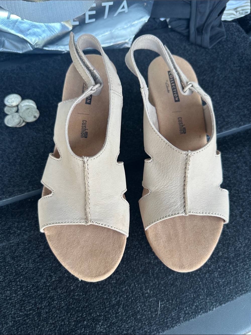 Clarks Women's Annadel Tan Open-Toe Slingback Sandals